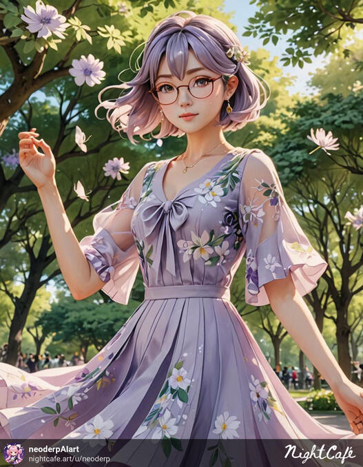 purple flower lover girl